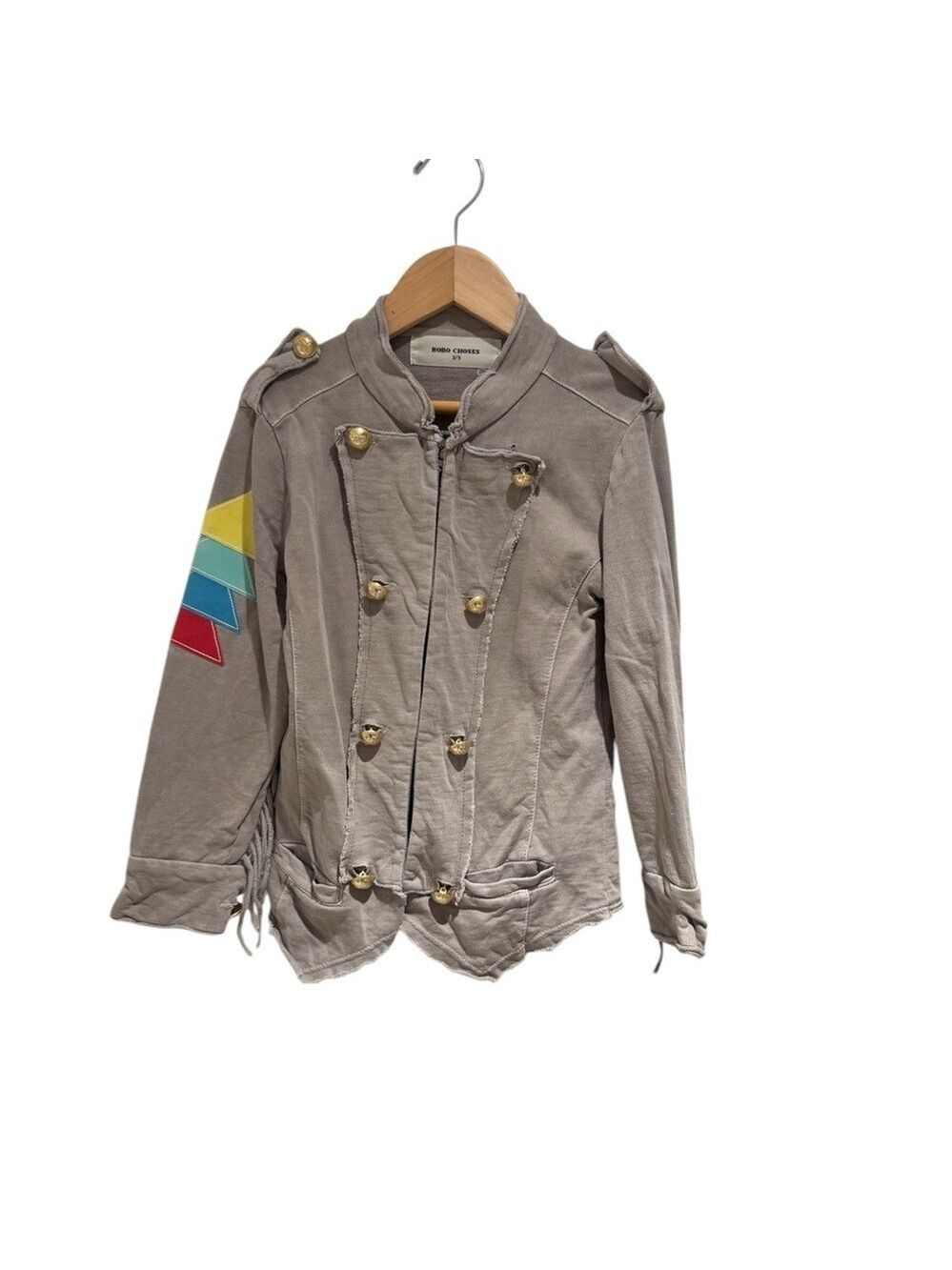Bobo Choses - Vintage Kids Gray Jacket with fringes - size 2/3 (fits generous)